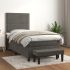 Pat box spring cu saltea, gri închis, 120x200 cm, catifea GartenMobel Dekor