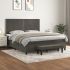 Pat box spring cu saltea, gri închis, 120x200 cm, catifea GartenMobel Dekor