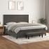 Pat box spring cu saltea, gri închis, 120x200 cm, catifea GartenMobel Dekor
