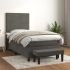 Pat box spring cu saltea, gri închis, 140x200 cm, catifea GartenMobel Dekor