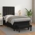 Pat box spring cu saltea, negru, 90x190 cm, piele ecologică GartenMobel Dekor