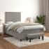Pat box spring cu saltea, gri deschis, 140x190 cm, catifea GartenMobel Dekor