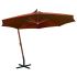 Umbrelă suspendată cu stâlp, roșu bordo, 3,5x2,9 m, lemn brad GartenMobel Dekor