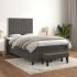 Pat box spring cu saltea, gri închis, 80x200 cm, catifea GartenMobel Dekor