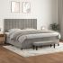 Pat box spring cu saltea, gri închis, 200x200 cm, catifea GartenMobel Dekor