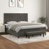 Pat box spring cu saltea, gri închis, 80x200 cm, catifea GartenMobel Dekor