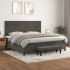 Pat box spring cu saltea, gri închis, 80x200 cm, catifea GartenMobel Dekor