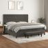 Pat box spring cu saltea, gri închis, 160x200 cm, catifea GartenMobel Dekor