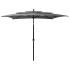 Umbrelă de soare 3 niveluri, stâlp aluminiu, antracit 2,5x2,5 m GartenMobel Dekor