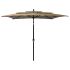 Umbrelă de soare 3 niveluri, stâlp aluminiu, antracit 2,5x2,5 m GartenMobel Dekor