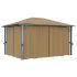 Pavilion cu perdele, gri taupe, 400 x 300 cm, aluminiu GartenMobel Dekor