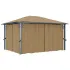 Pavilion cu perdele, gri taupe, 400 x 300 cm, aluminiu GartenMobel Dekor
