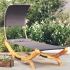 Pat de exterior cu baldachin, crem, 100x200x126 cm, lemn masiv GartenMobel Dekor