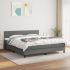 Pat box spring cu saltea, gri închis, 100x200 cm, textil GartenMobel Dekor