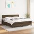 Pat box spring cu saltea, maro închis, 100x200 cm, textil GartenMobel Dekor