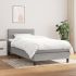 Pat box spring cu saltea, gri taupe, 100x200 cm, textil GartenMobel Dekor