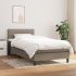 Pat continental cu saltea, gri taupe, 180x200 cm, textil GartenMobel Dekor