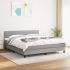 Pat continental cu saltea, gri taupe, 180x200 cm, textil GartenMobel Dekor