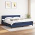 Pat box spring cu saltea, gri taupe, 200x200 cm, textil GartenMobel Dekor