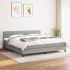 Pat box spring cu saltea, gri deschis, 140x190 cm, textil GartenMobel Dekor