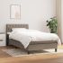 Pat box spring cu saltea, gri deschis, 90x190 cm, textil GartenMobel Dekor