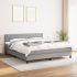 Pat box spring cu saltea, gri deschis, 140x190 cm, textil GartenMobel Dekor