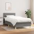 Pat box spring cu saltea, gri închis, 140x200 cm, textil GartenMobel Dekor