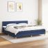 Pat box spring cu saltea, gri taupe, 200x200 cm, textil GartenMobel Dekor
