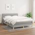 Pat continental cu saltea, gri deschis, 80x200 cm, textil GartenMobel Dekor
