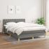 Pat box spring cu saltea, gri închis, 80x200 cm, textil GartenMobel Dekor
