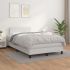 Pat box spring cu saltea, alb, 100x200 cm, piele ecologică GartenMobel Dekor