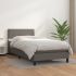 Pat box spring cu saltea, gri, 200x200 cm, piele ecologică GartenMobel Dekor