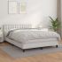 Pat box spring cu saltea, alb, 100x200 cm, piele ecologică GartenMobel Dekor