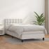 Pat box spring cu saltea, alb, 100x200 cm, piele ecologică GartenMobel Dekor