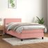 Pat box spring cu saltea, albastru închis, 90x200 cm, catifea GartenMobel Dekor