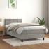 Pat box spring cu saltea, gri deschis, 180x200 cm, catifea GartenMobel Dekor