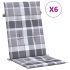 Perne scaun cu spătar înalt, 6 buc., crem, 120x50x3 cm, textil GartenMobel Dekor