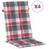 Perne scaun cu spătar înalt, 6 buc., crem, 120x50x3 cm, textil GartenMobel Dekor