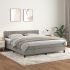 Pat box spring cu saltea, gri închis, 180x200 cm, catifea GartenMobel Dekor