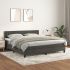 Pat box spring cu saltea, gri închis, 80x200 cm, catifea GartenMobel Dekor