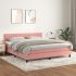 Pat box spring cu saltea, gri închis, 180x200 cm, catifea GartenMobel Dekor