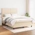 Pat continental cu saltea, crem, 180x200 cm, textil GartenMobel Dekor