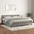 Pat box spring cu saltea, gri deschis, 80x200 cm, catifea GartenMobel Dekor