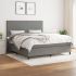 Pat box spring cu saltea, gri închis, 140x200 cm, textil GartenMobel Dekor