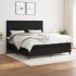 Pat box spring cu saltea, negru, 140x200 cm, textil GartenMobel Dekor