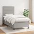 Pat box spring cu saltea, crem, 80x200 cm, textil GartenMobel Dekor