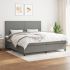 Pat box spring cu saltea, gri închis, 180x200 cm, textil GartenMobel Dekor