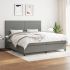 Pat box spring cu saltea, gri închis, 80x200 cm, textil GartenMobel Dekor