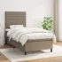 Pat box spring cu saltea, gri taupe, 80x200 cm, textil GartenMobel Dekor