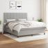 Pat box spring cu saltea, maro închis, 160x200 cm, textil GartenMobel Dekor